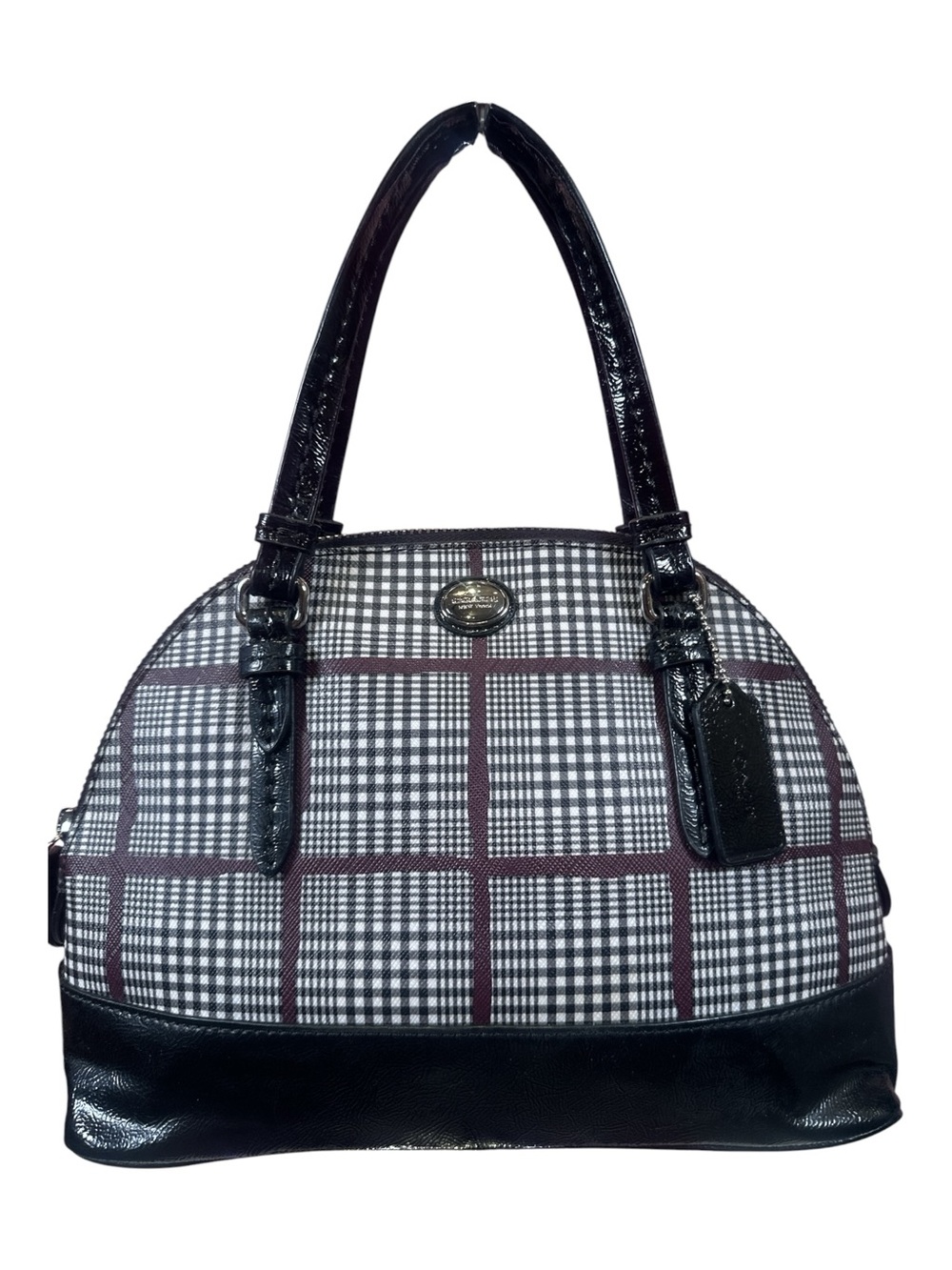 Coach Peyton Cora Domed Glen Plaid Crossbody Bag Like New - Picture 3 of 15